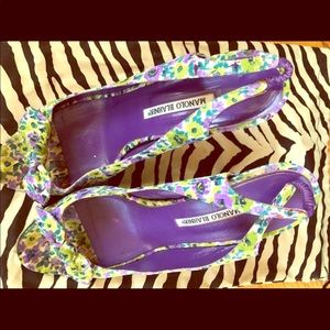 Manolo Blahnik sling heels.
